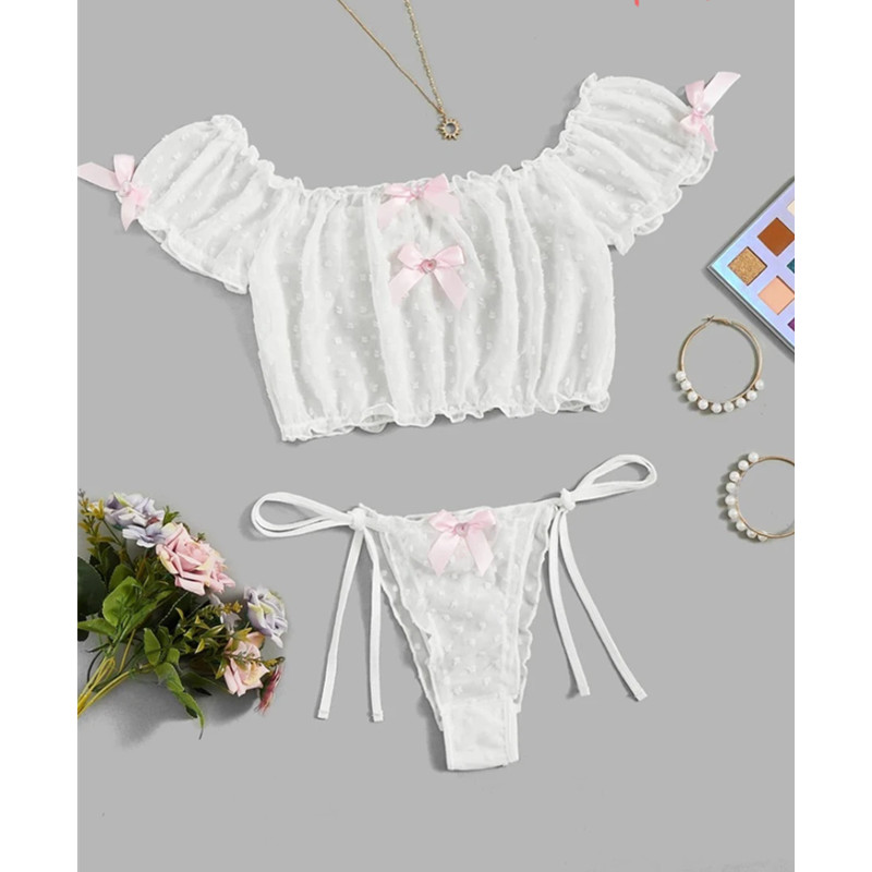 Vendita all\'ingrosso giorno di San Valentino femminile due pezzi reggiseno panty set erotica biancheria intima sensuale pizzo sexy donne lencervia sexy lingerie